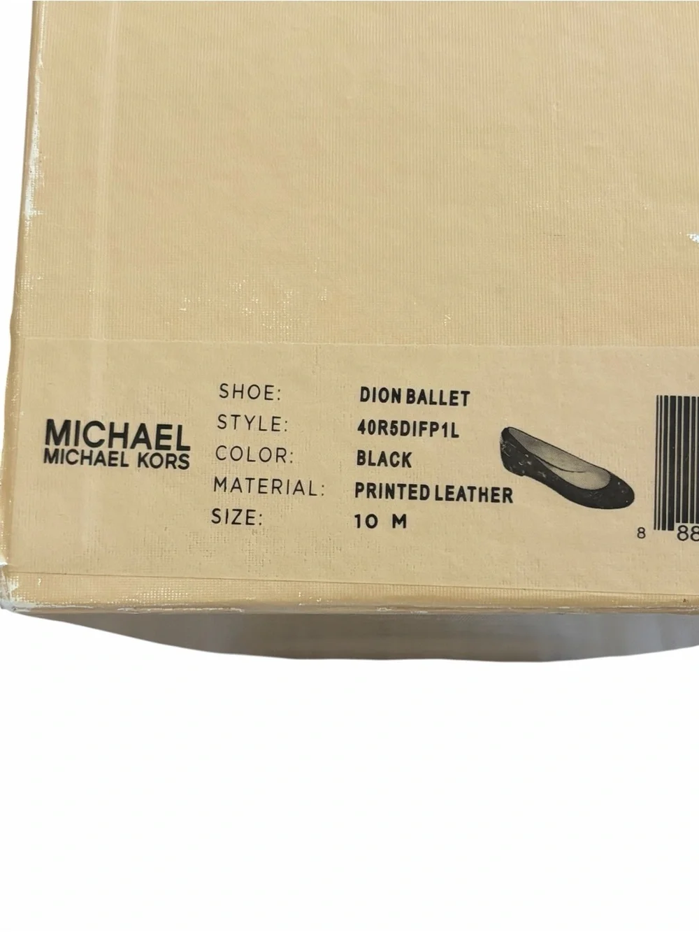 Michael Kors Black Dion Leather Cap-Toe Ballet Flats Size 10